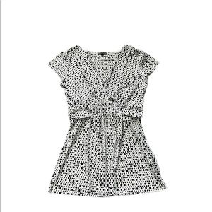 Maurices - Tie-back Blouse - Black & White Pattern - Size:Small